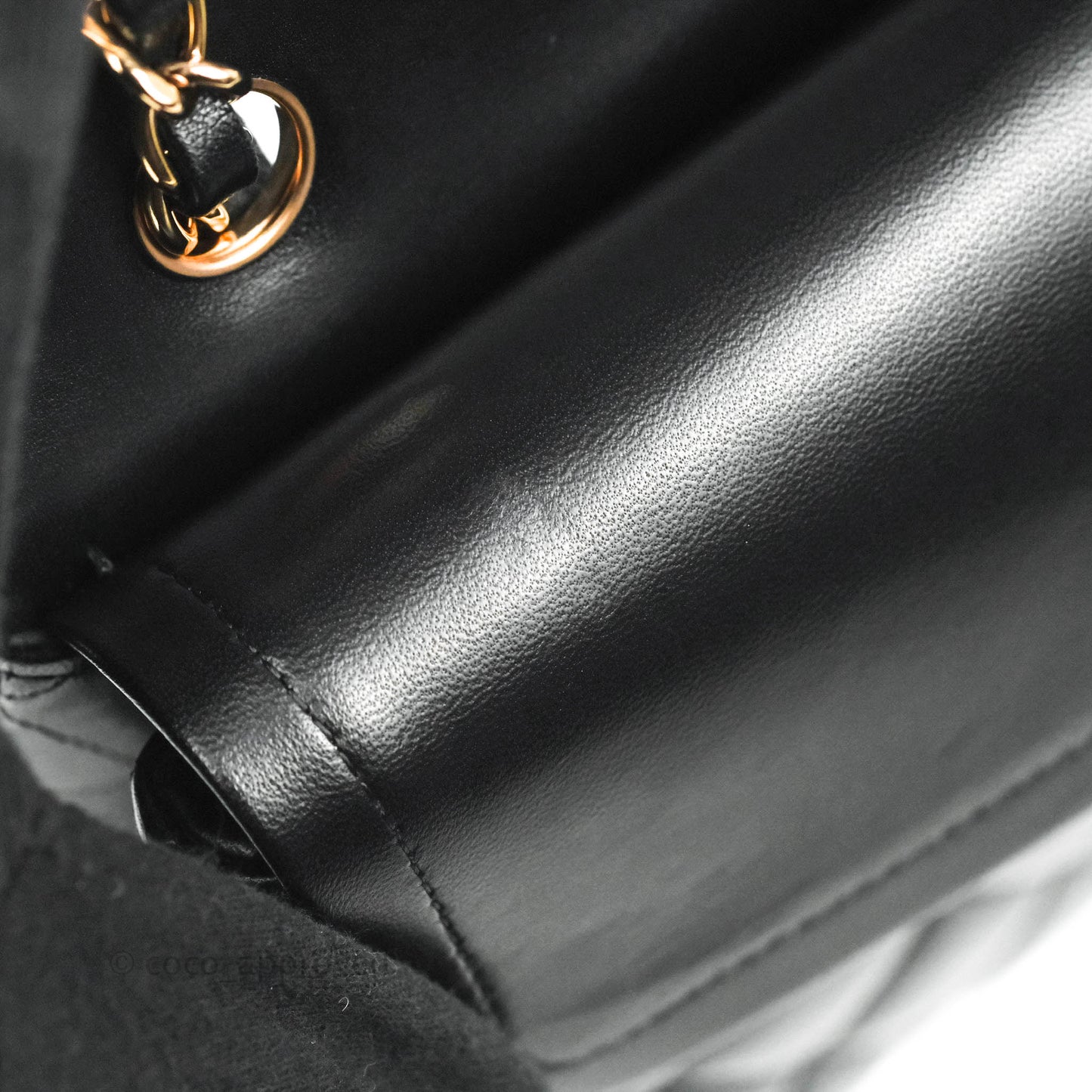 Chanel Classic Small S/M Flap Black Lambskin Rose Pink-Gold Hardware