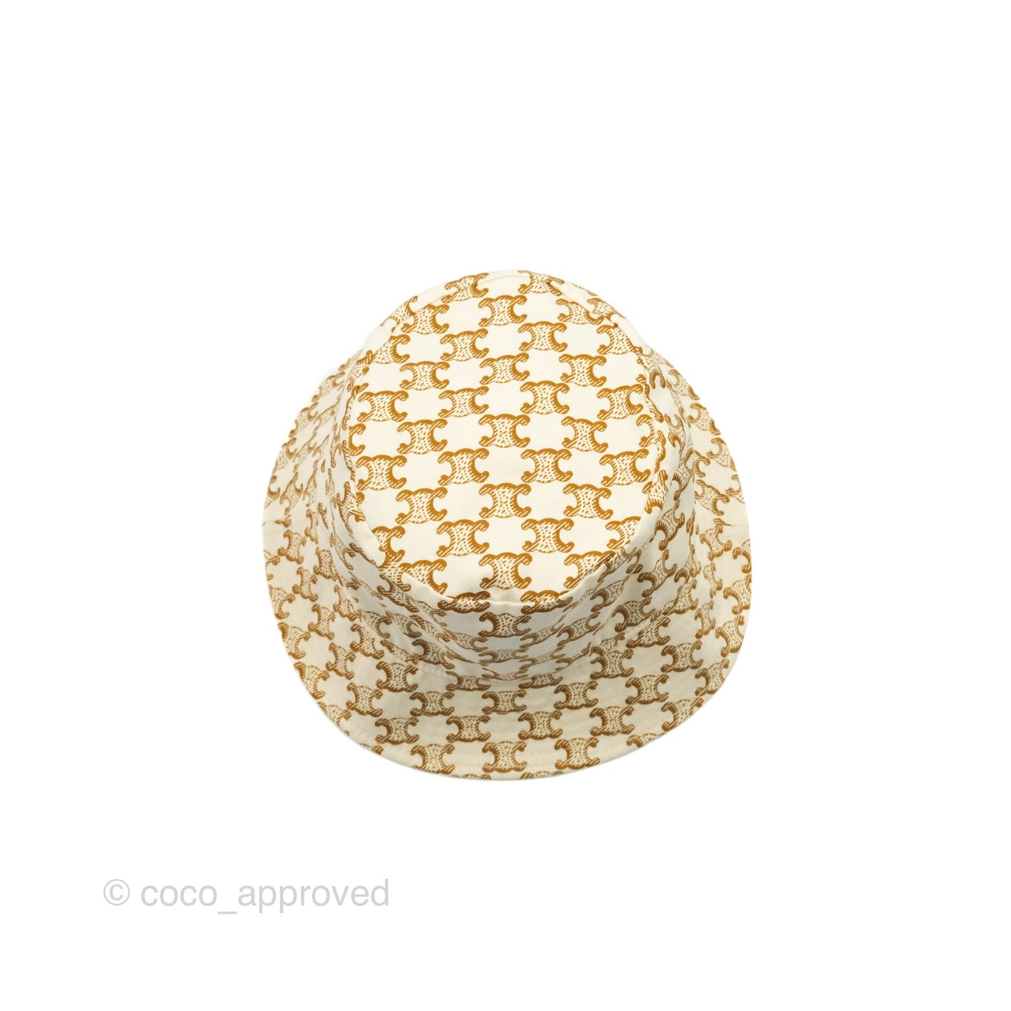 Celine Bucket Hat Triomphe Print Crème / Mordoré