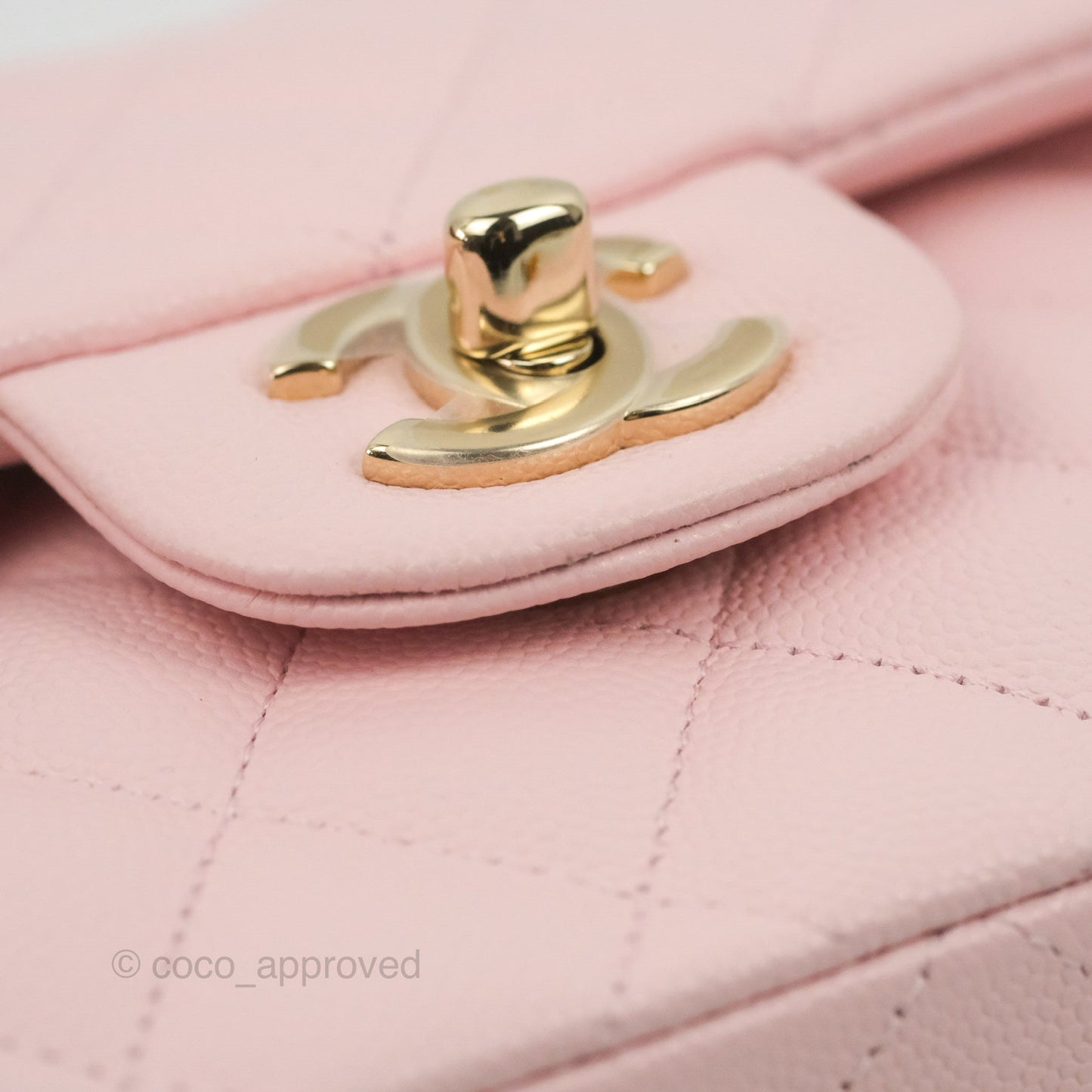 Chanel Small S/M Classic Quilted Flap Pink Caviar Gold Hardware 22S