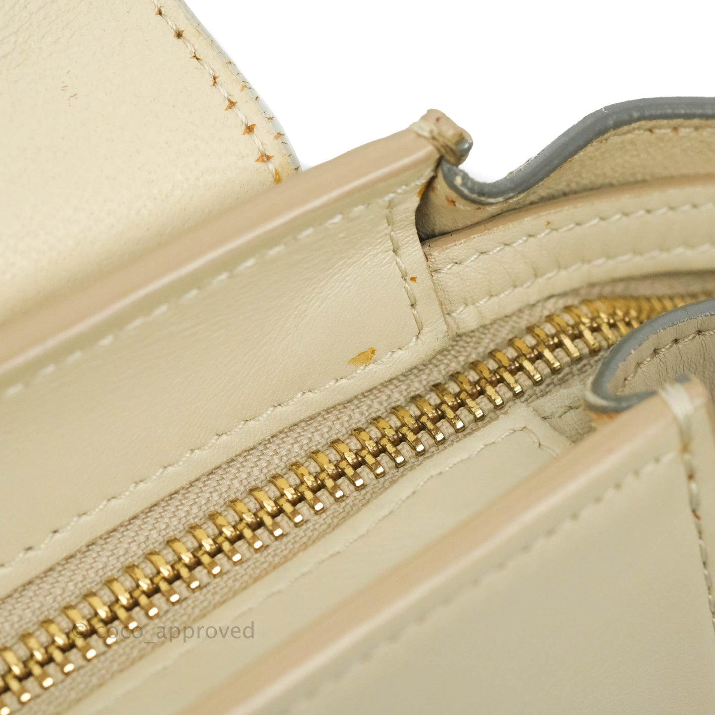 Celine Small Sleek Calfskin Tri-Color Trapeze Ivory