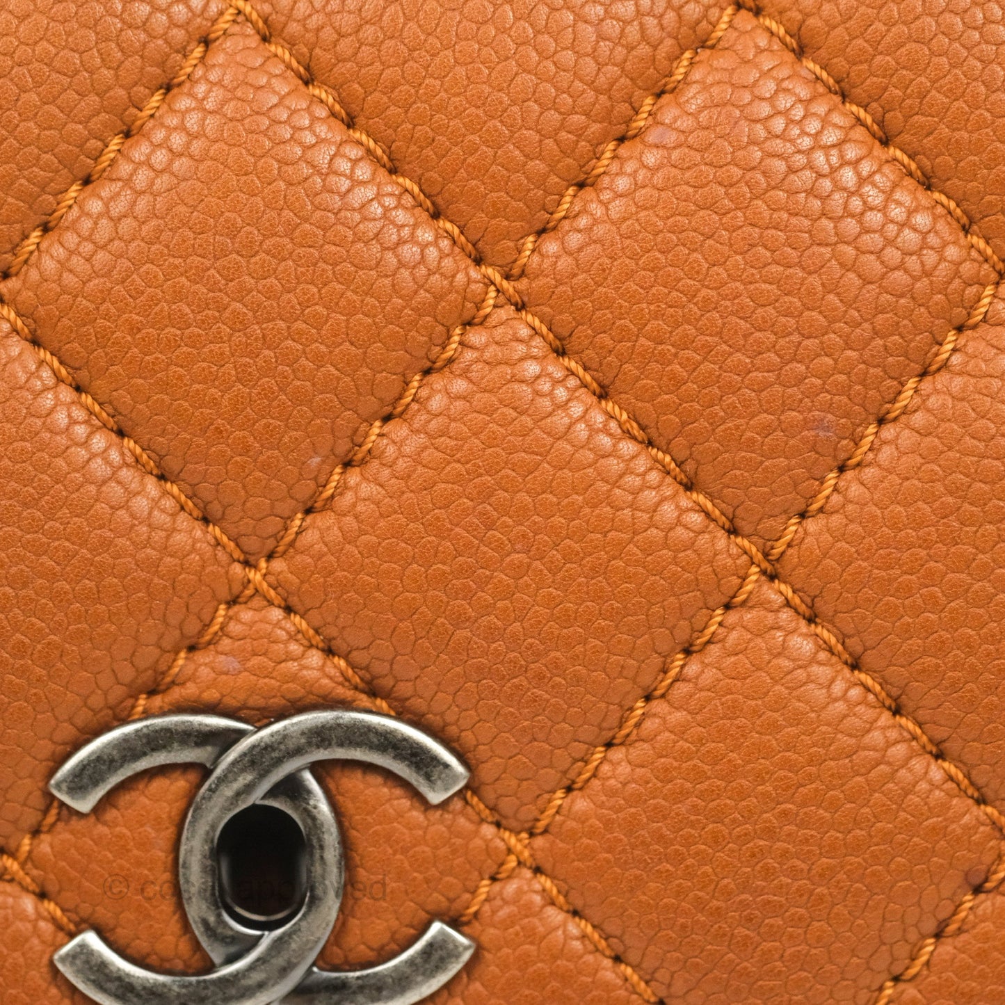 Chanel Flap Bag Quilted Caramel Brown Caviar Ruthenium Hardware