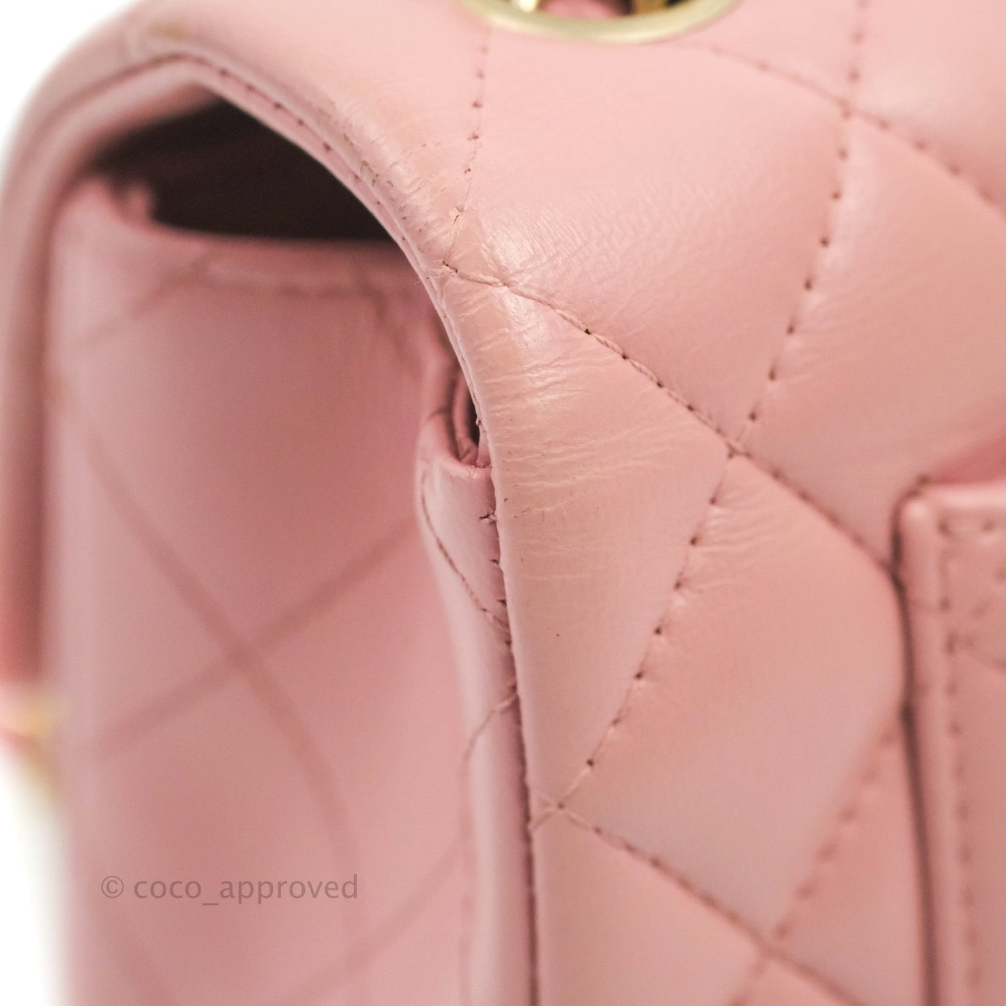 Chanel Quilted Mini Rectangular Flap Pink Lambskin Gold Hardware