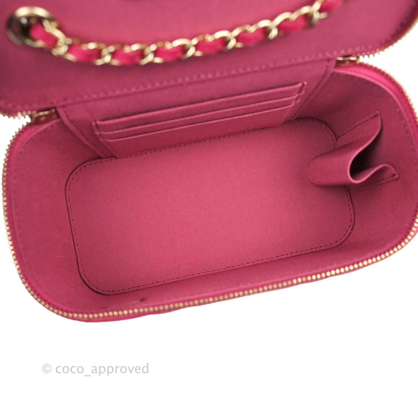 Chanel Vanity with Classic Chain Pink Caviar Gold Hardware