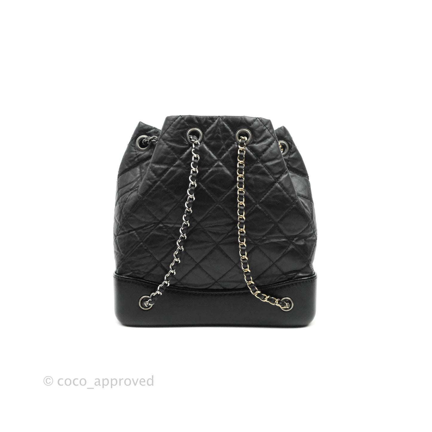 Chanel Small Gabrielle Backpack Black Aged Calfskin