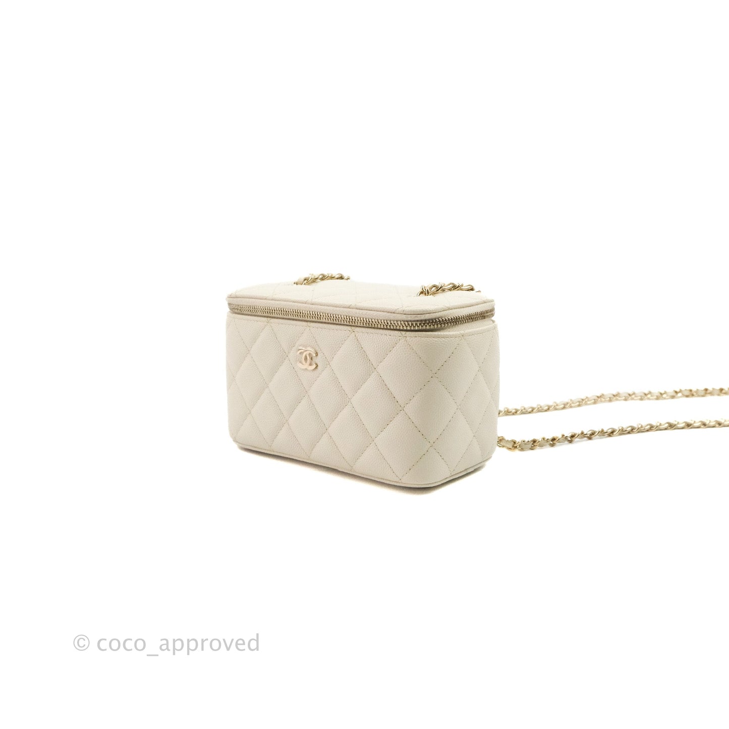 Chanel Classic Vanity with Chain Ivory Caviar Gold Hardware