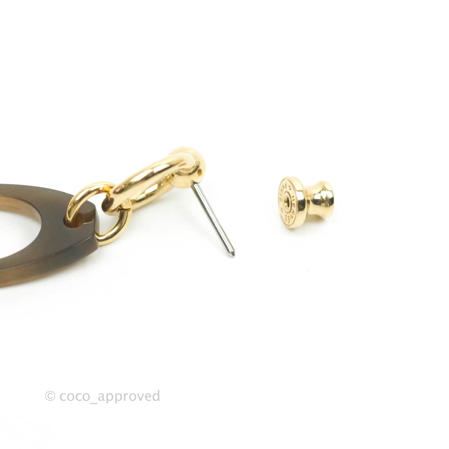 Hermès Amulette Equestre Earrings Gold Tone