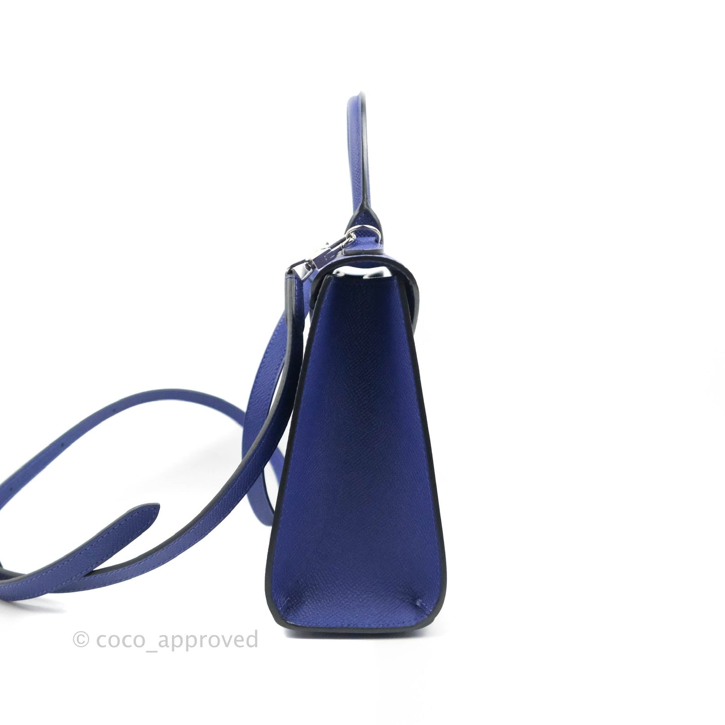 Moynat Gabrielle PM Bag Blue Calfskin Silver Hardware