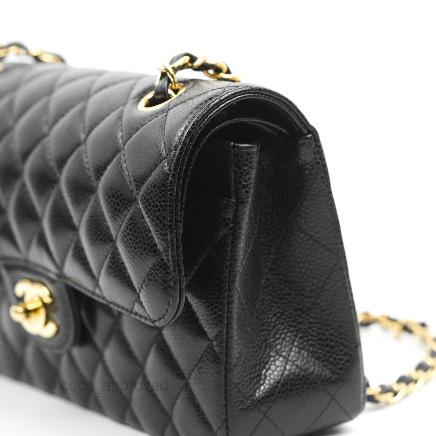 Chanel Small Classic Quilted Flap Black Caviar Gold Hardware
