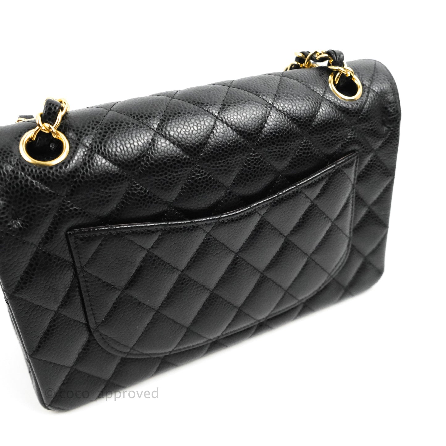 Chanel S/M Small Classic Quilted Flap Black Caviar Gold Hardware