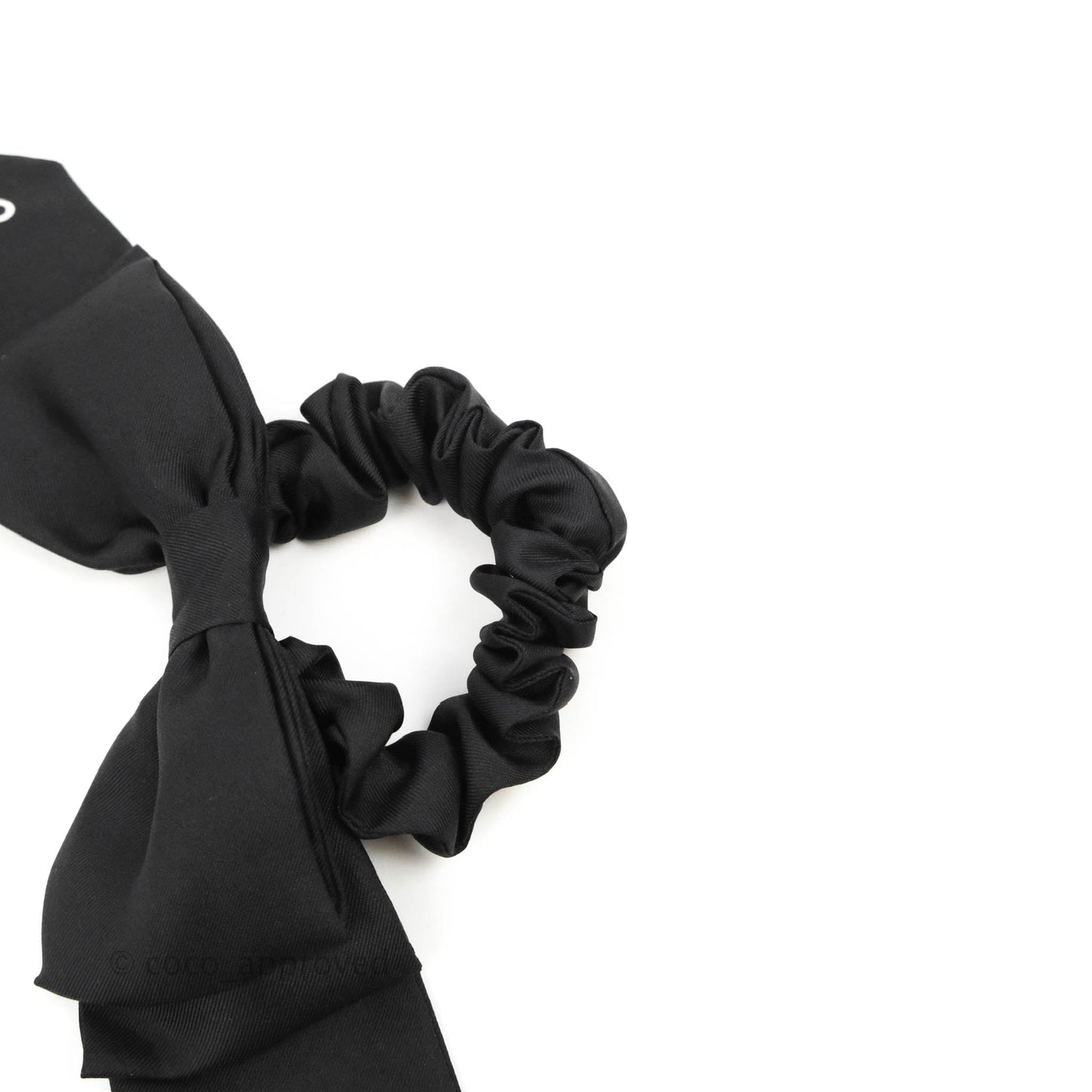 Chanel Bow Silk Hair Accessory Black