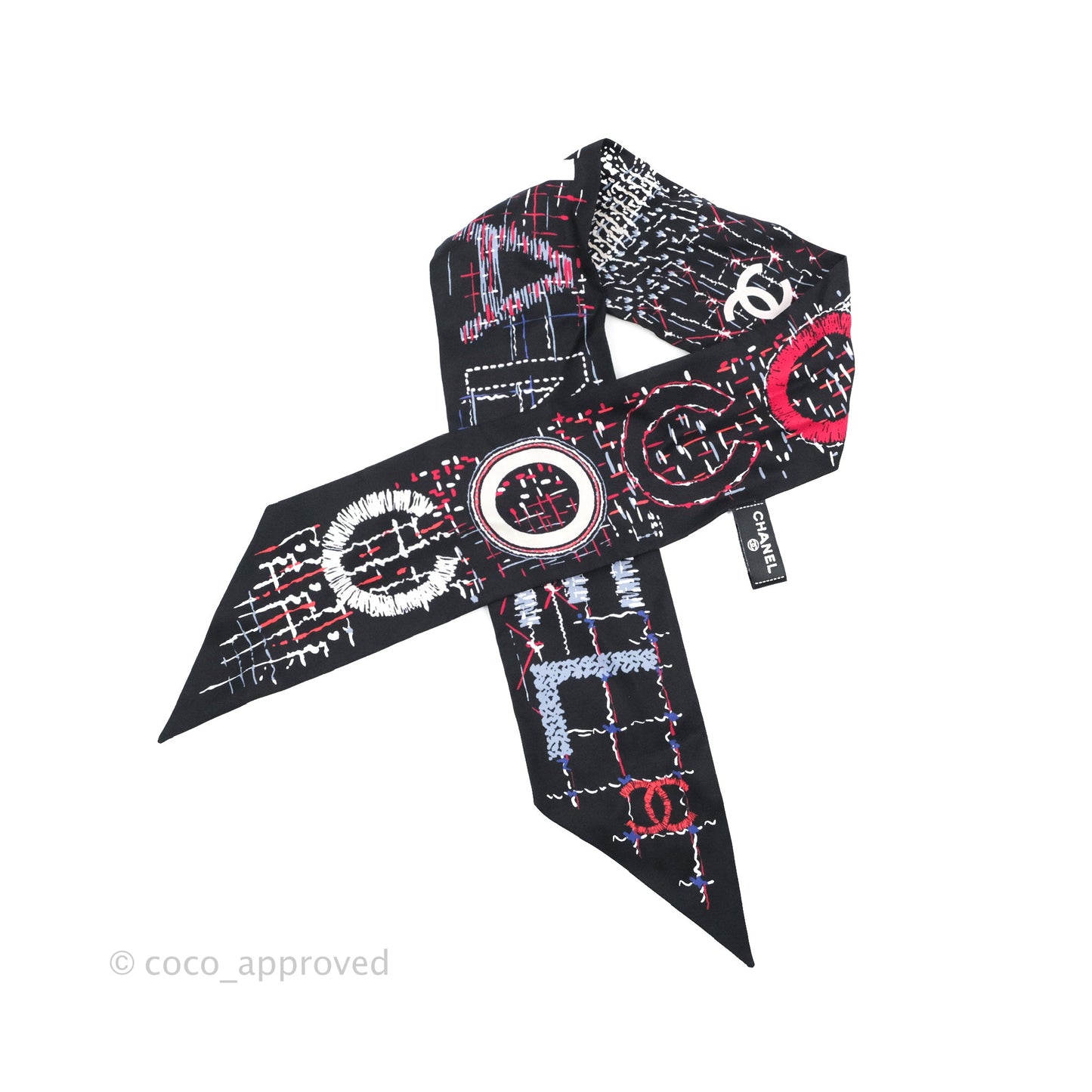 Chanel Bow Silk Hair Accessory Black