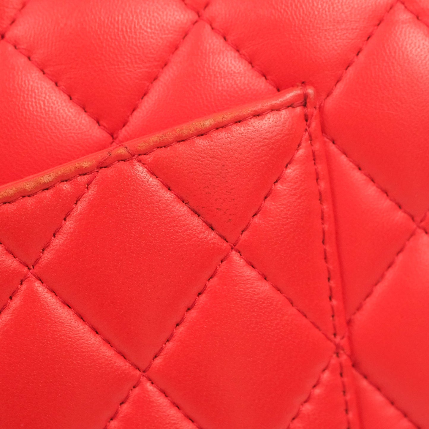 Chanel Classic M/L Medium Double Flap Red Lambskin Gold Hardware
