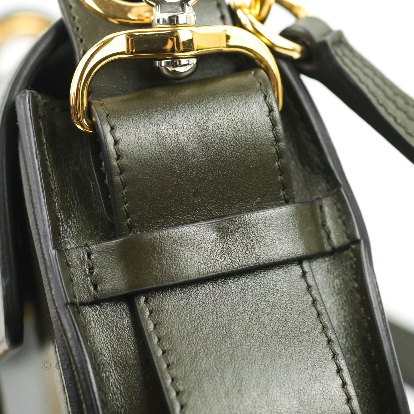 Chloé Small Tess Bag Dark Green Calfskin Suede