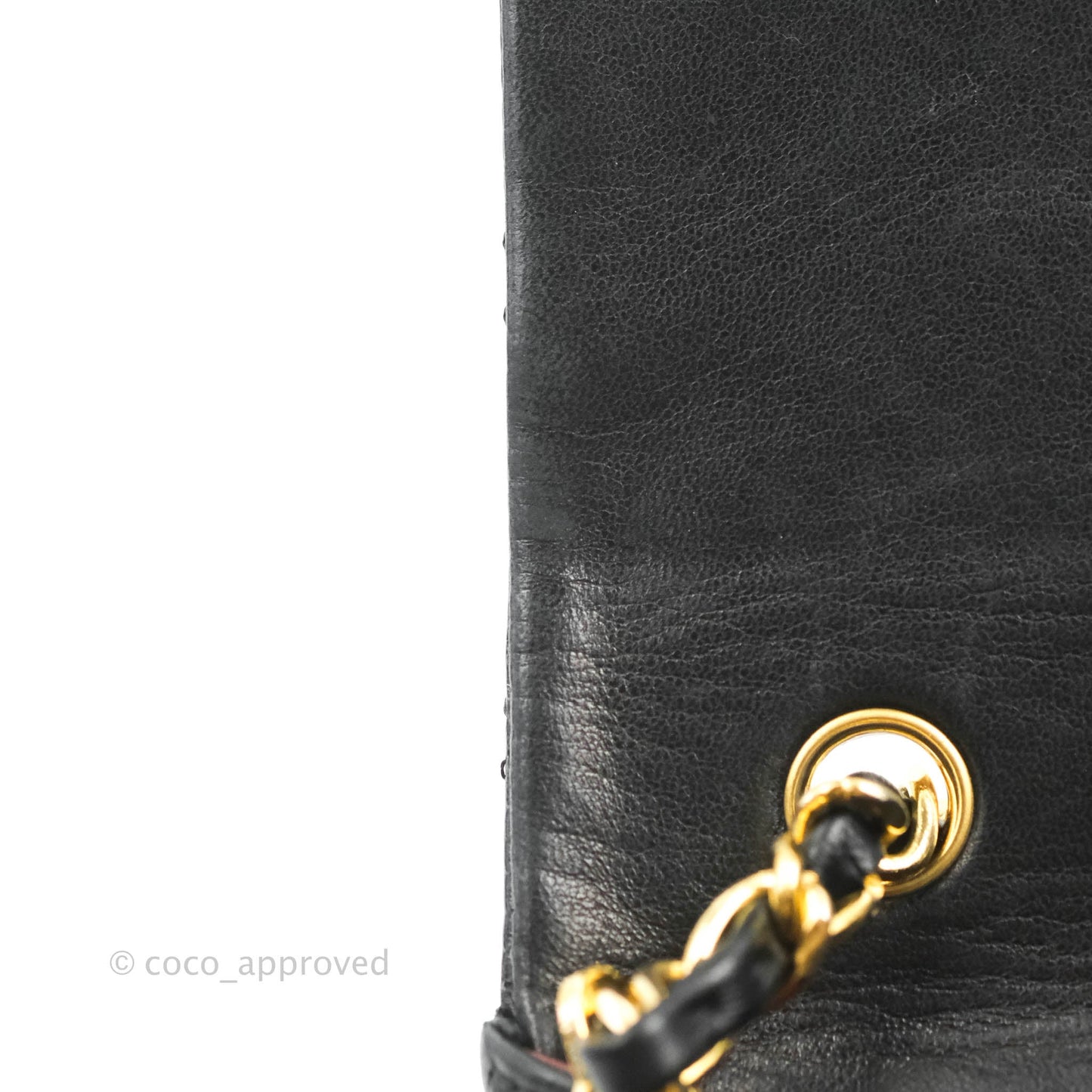 Chanel Vintage Small Single Full Flap Bag Black Lambskin 24K Gold Hardware