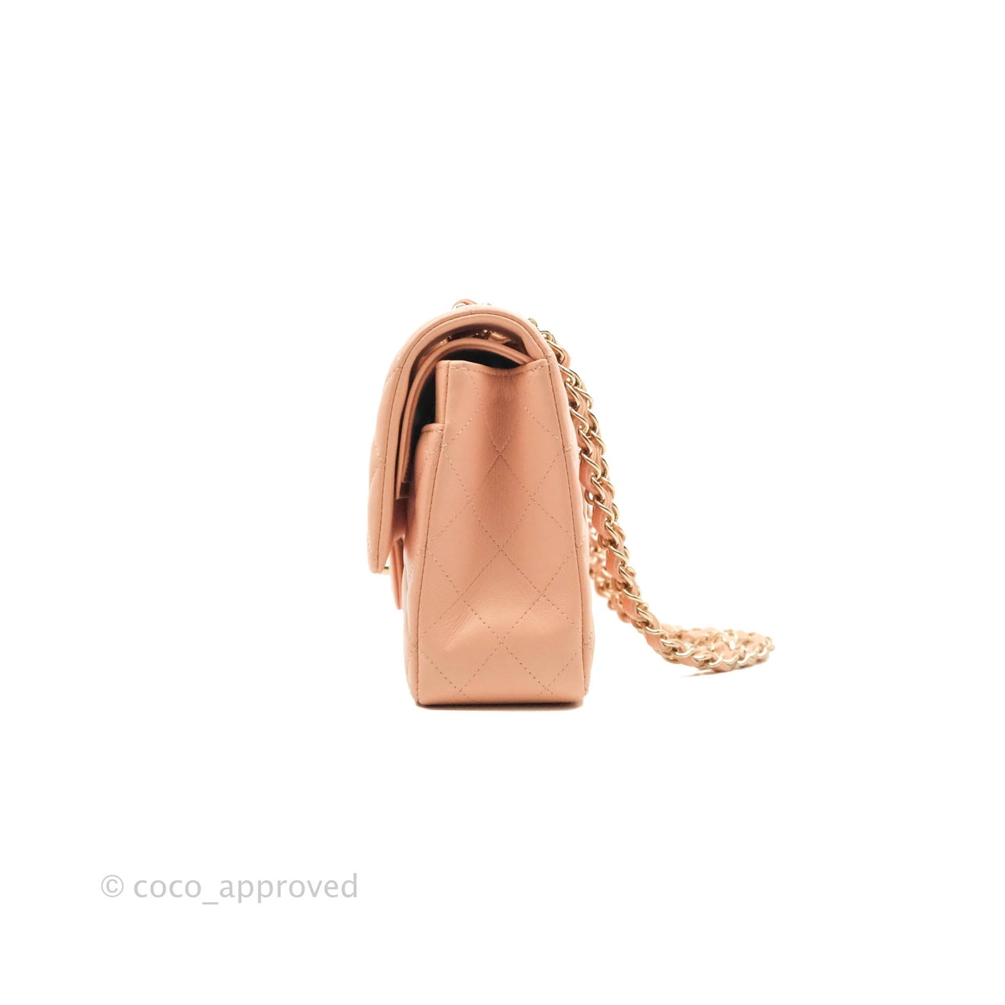 Chanel Classic Medium Flap Quilted Pink Lambskin Light Gold Hardware