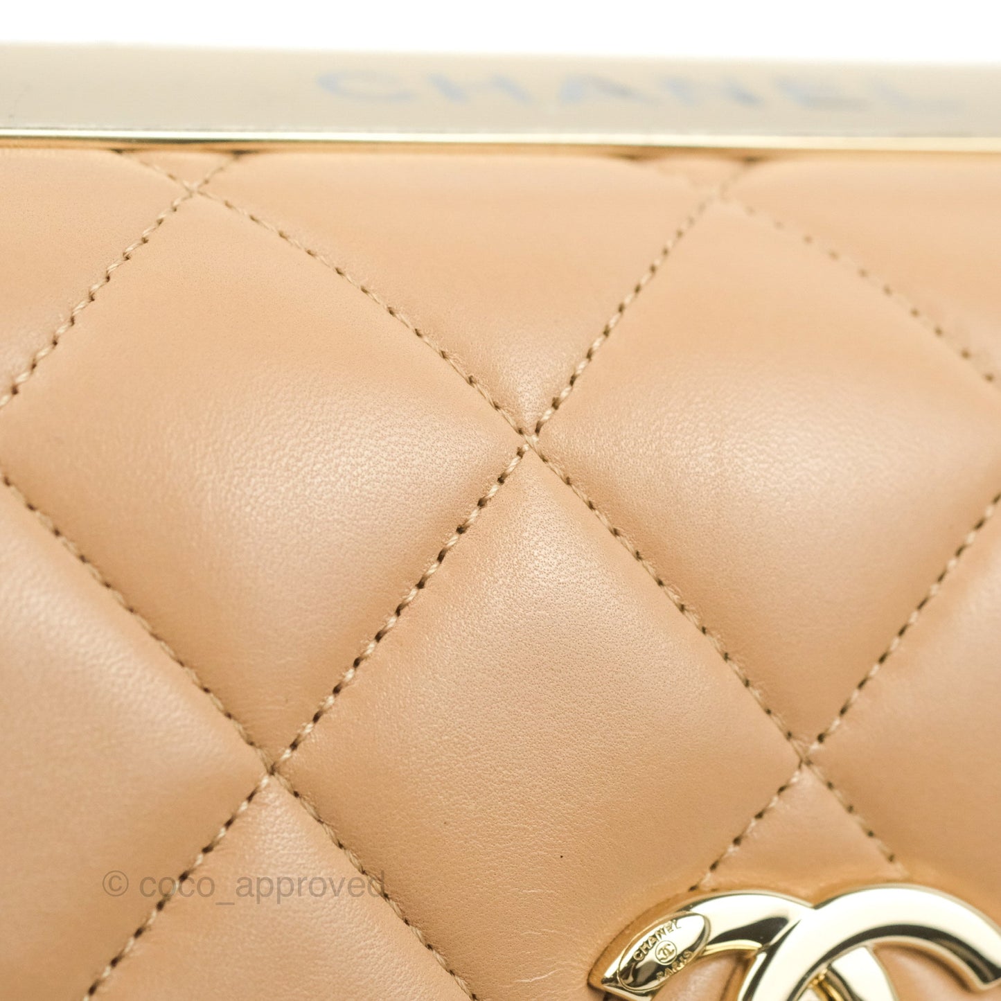 Chanel Small Trendy CC Beige Lambskin Gold Hardware