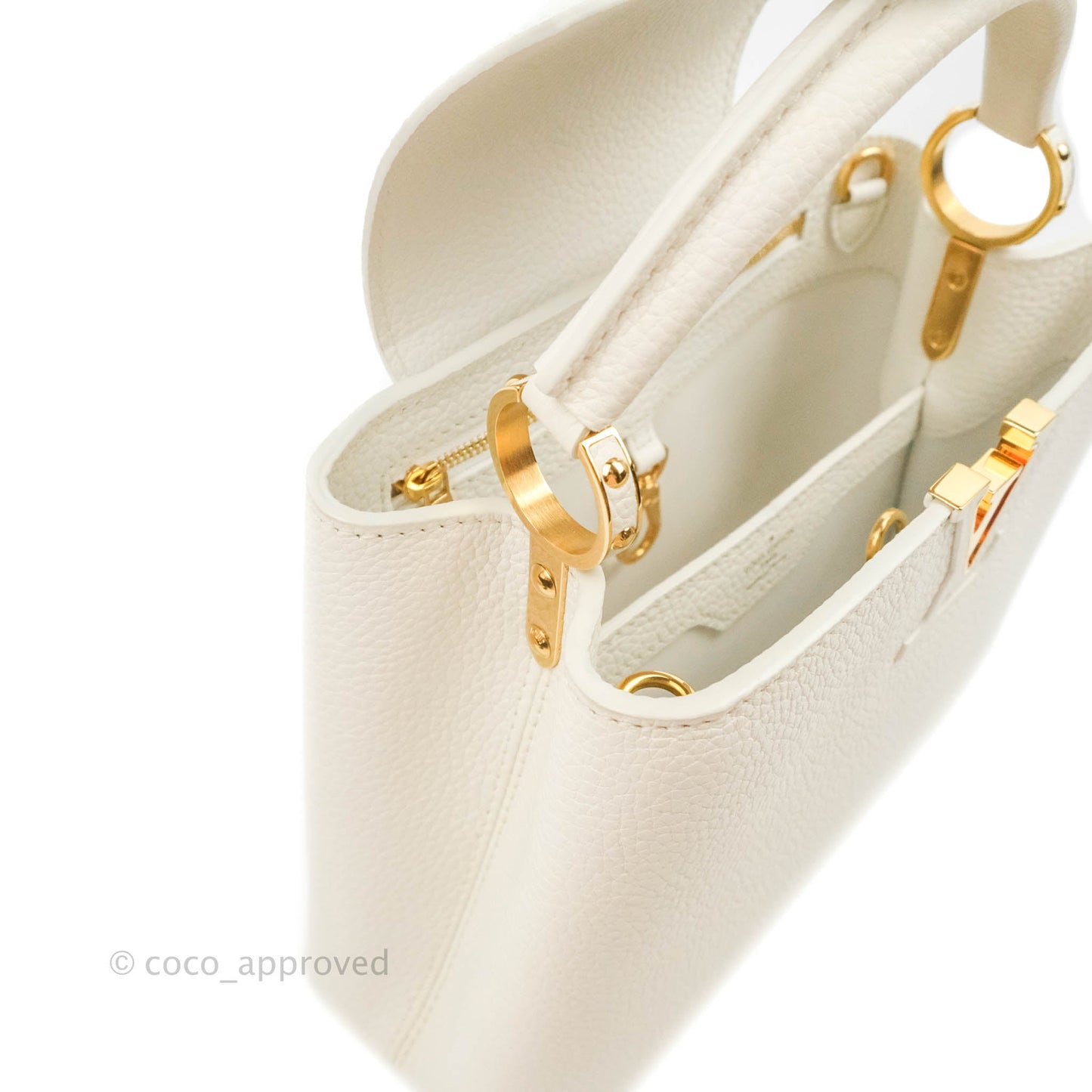 Louis Vuitton Taurillon Capucines BB Snow