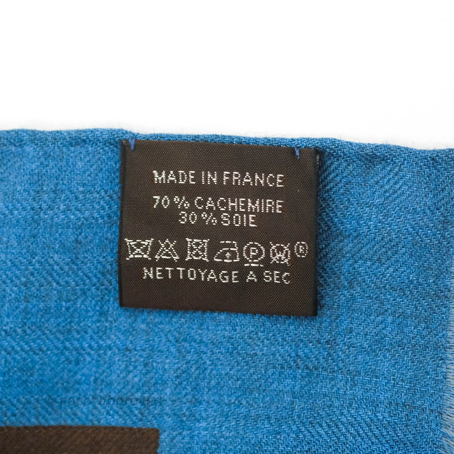 Hermès Cashmere/Silk Stole in Blue Brown