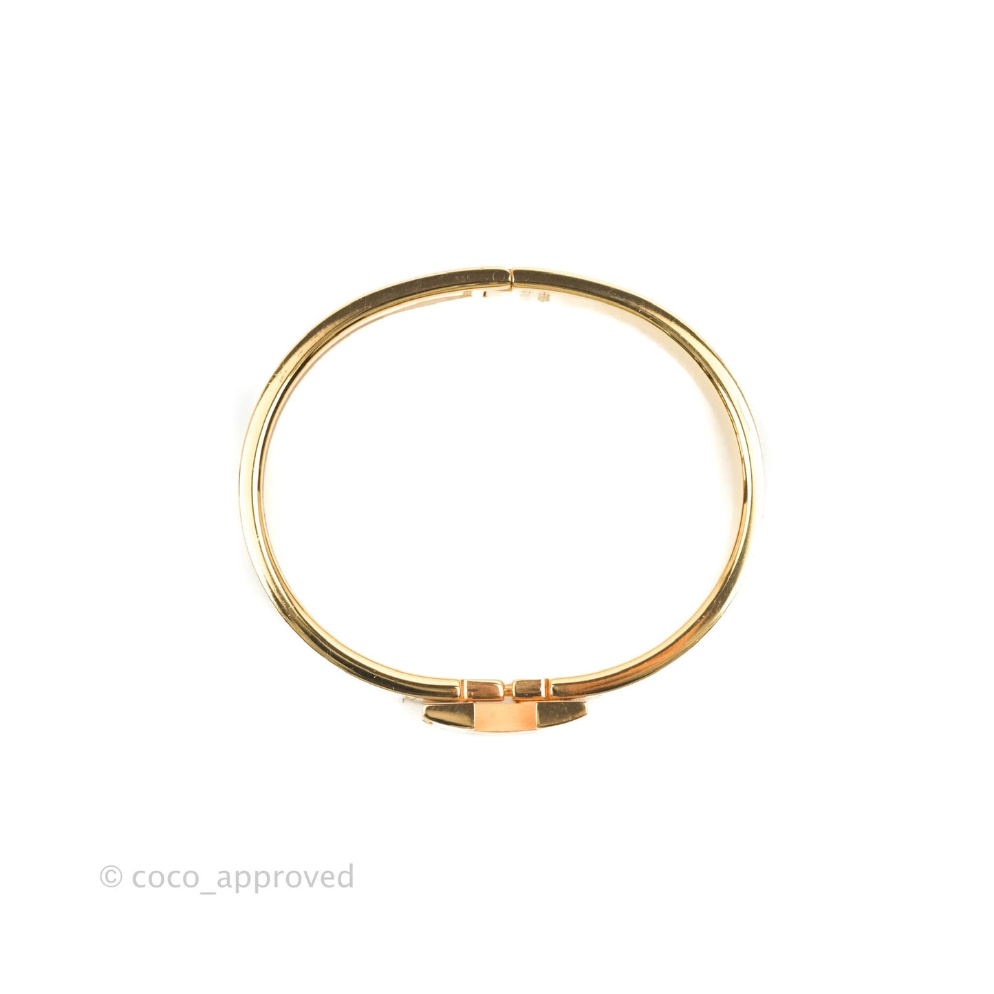 Hermès Clic H Bracelet White Rose Gold PM