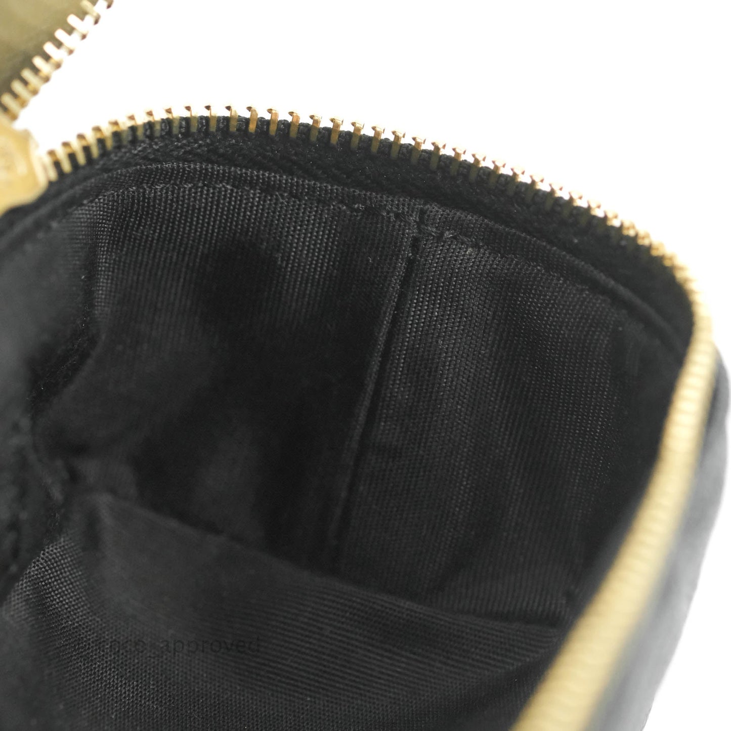 Chanel Quilted Mini Top Handle Vanity With Chain Black Caviar Aged Gold Hardware