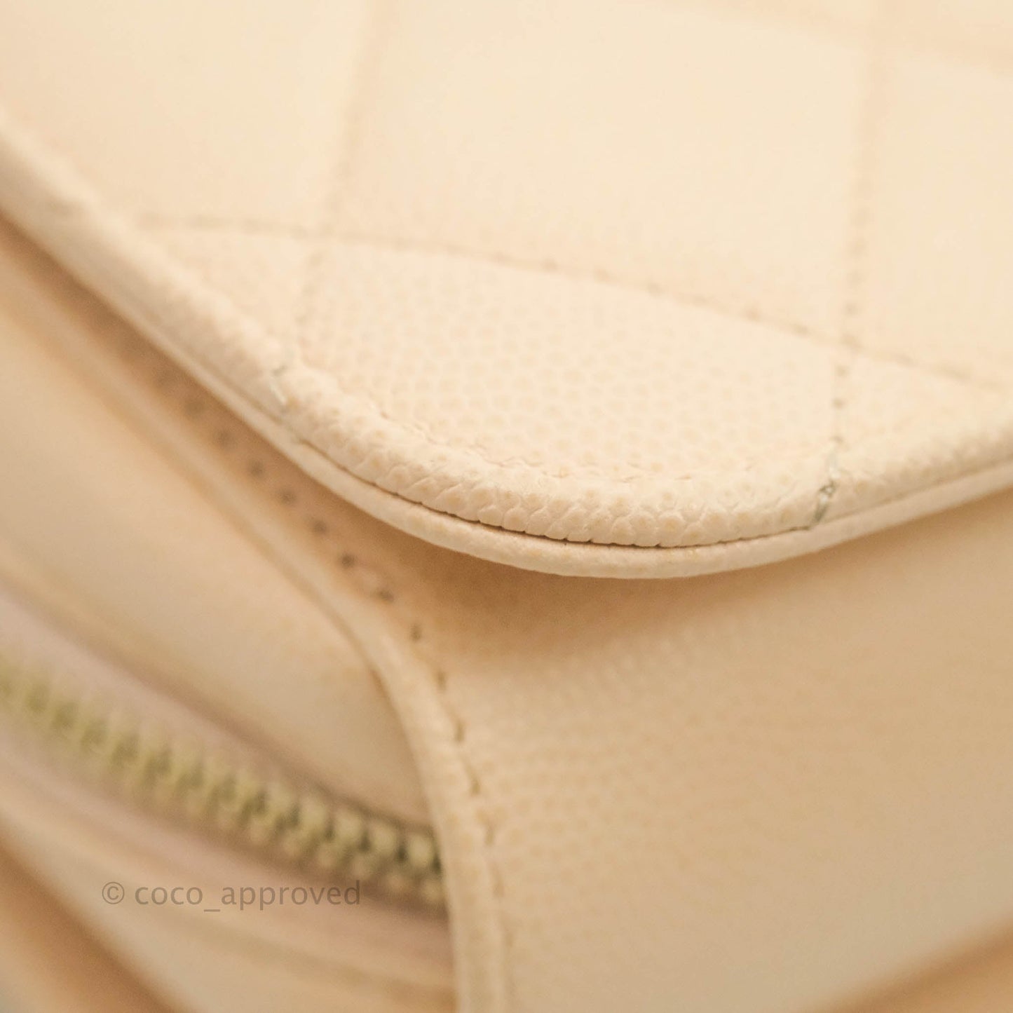 Chanel Quilted Like The Wallet Medium Flap Light Beige Caviar Gold Hardware 22C