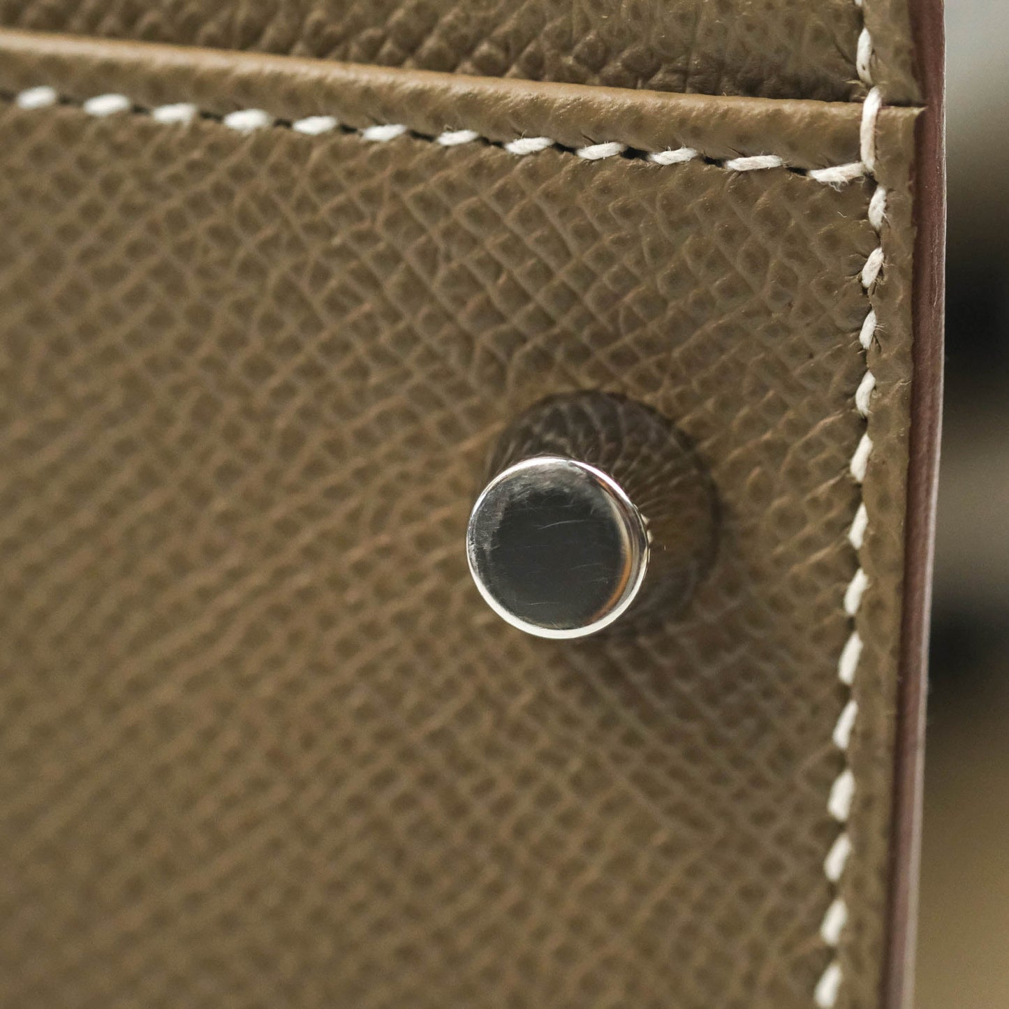 Hermès Kelly 32 Sellier Etoupe Epsom Palladium Hardware HSS