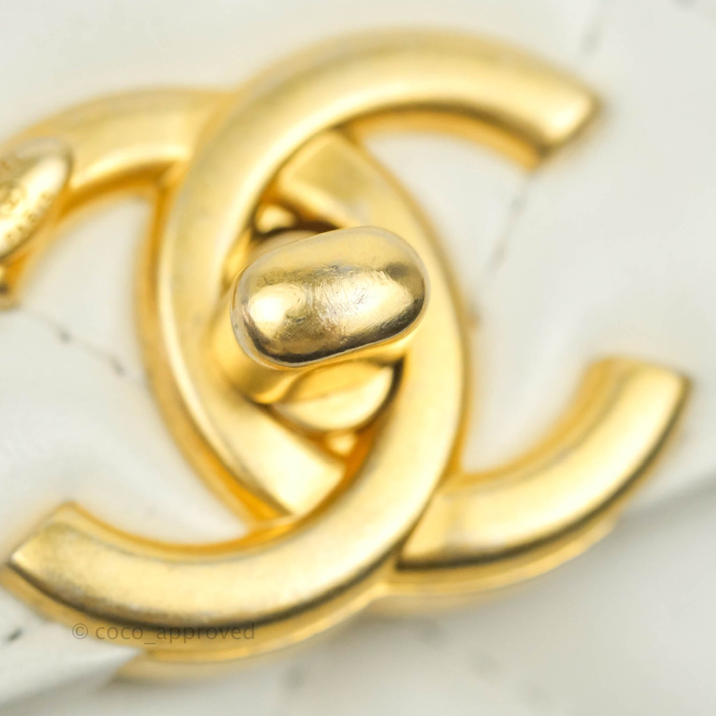 Chanel Quilted Mini Perfect Fit Adjustable White Calfskin Aged Gold Hardware