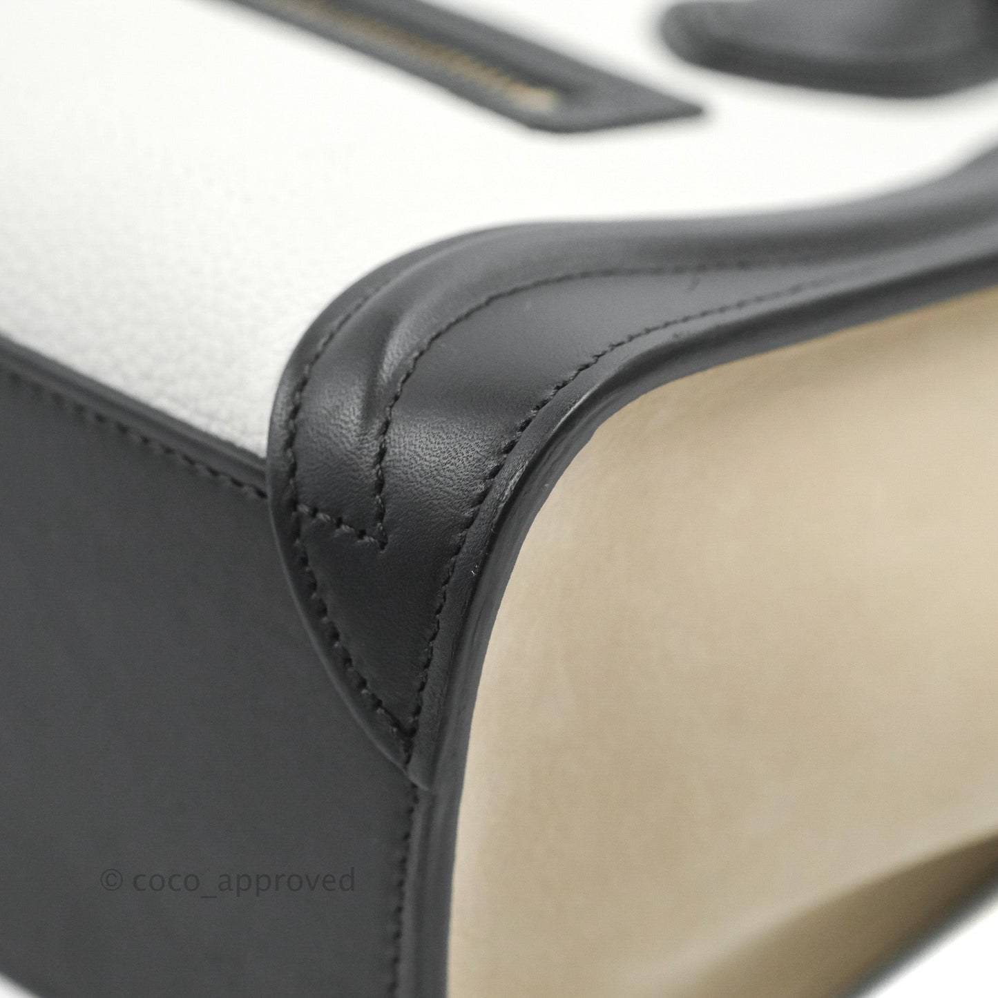 Celine Nano Luggage Bag Tricolour Dune/White/Black Grained Calfskin