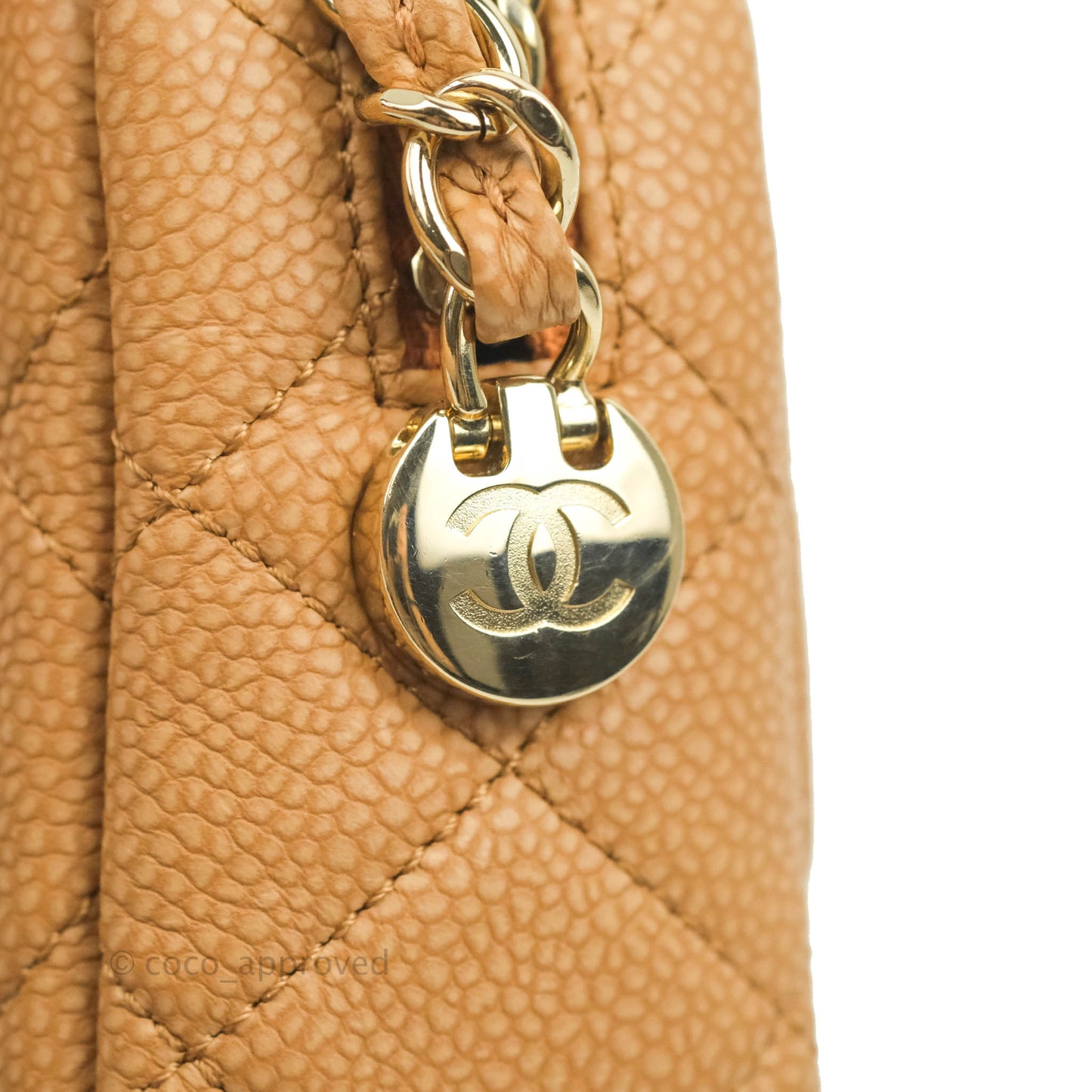 Chanel Camera Bag Caramel Dark Beige Caviar Gold Hardware