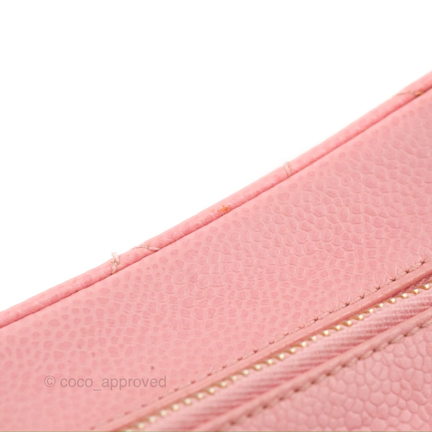 Chanel Vintage CC Quilted Shoulder Bag Pink Caviar Gold Hardware