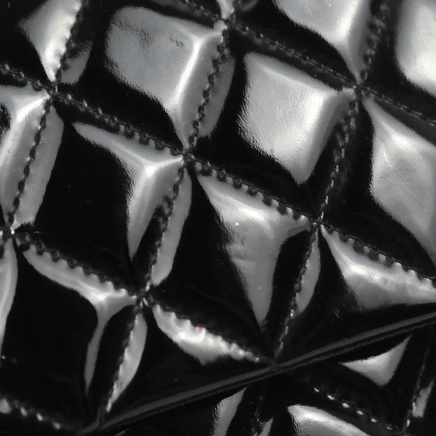 Chanel Classic Quilted M/L Medium Double Flap Black Patent Silver Hardware