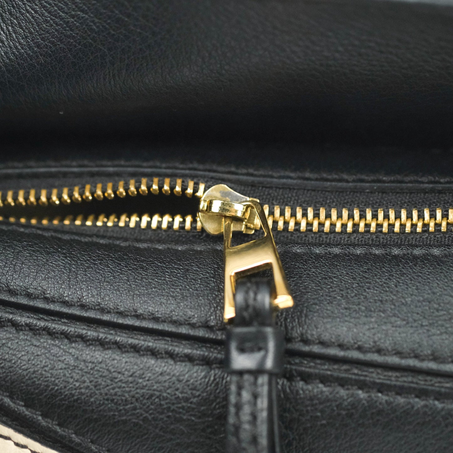 Loewe Mini Puzzle Bag Black/White/Navy Calfskin Gold Hardware