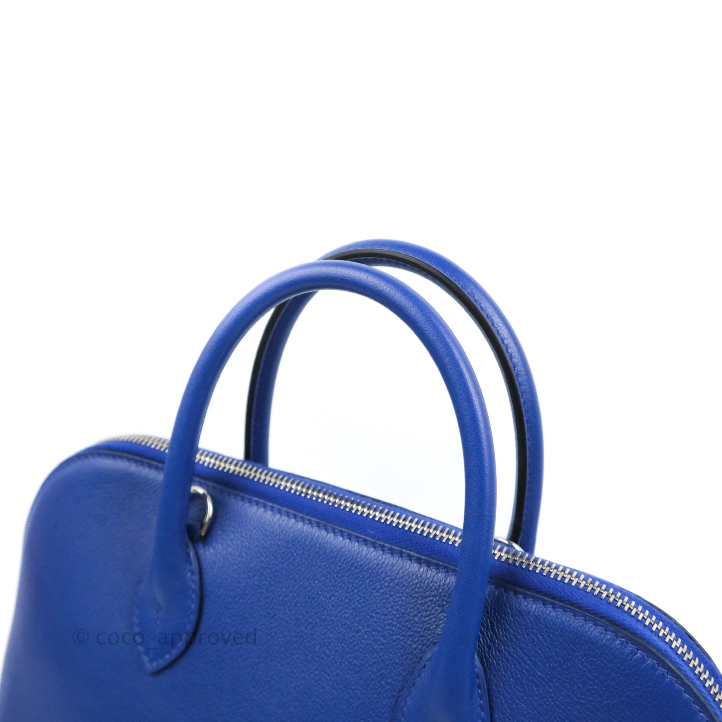 Hermès Bolide 1923 31 Bleu Royal Evercolor Palladium Hardware