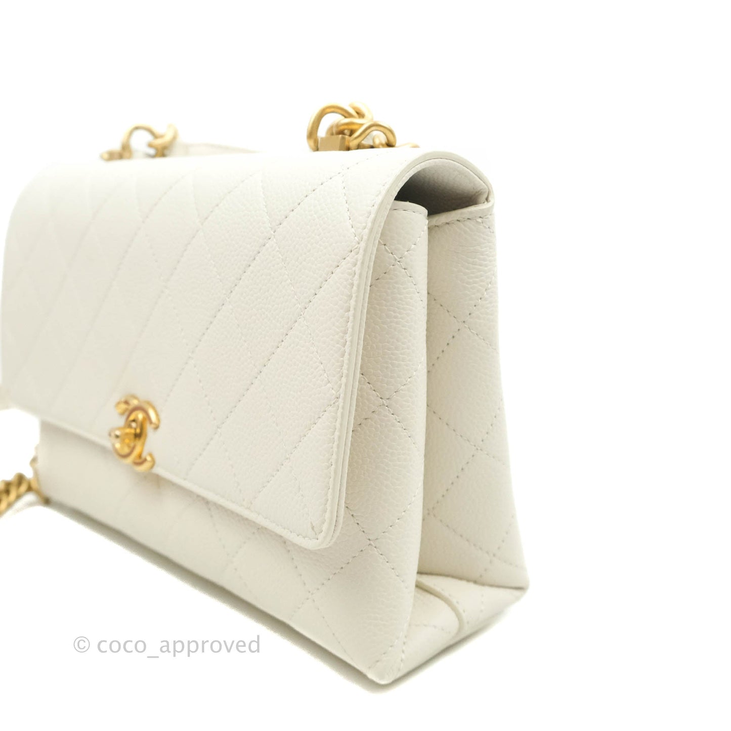Chanel Chic Affinity Small Grained Calfskin Ivory Gold Hardware