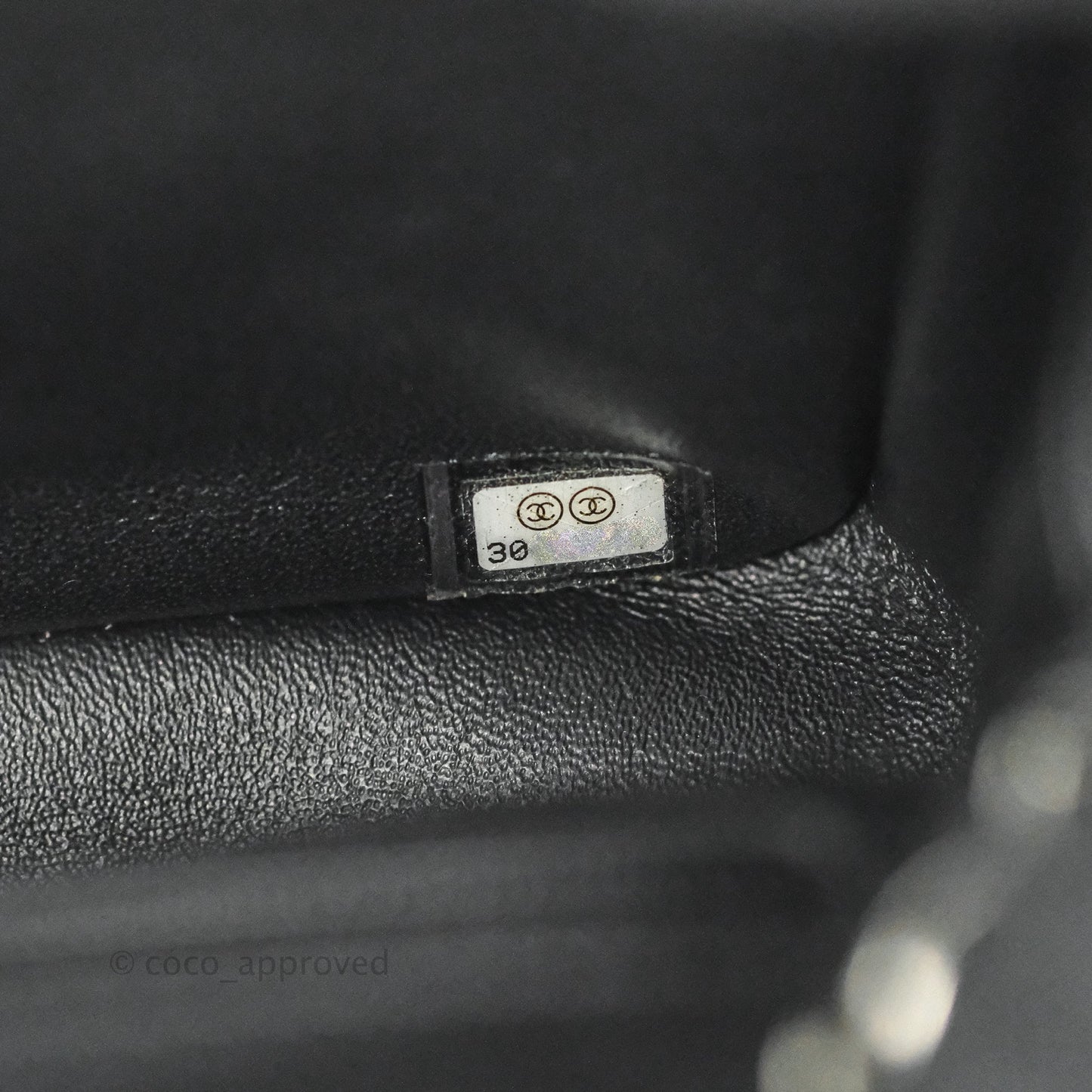 Chanel Mini Square Black Lambskin Silver Hardware