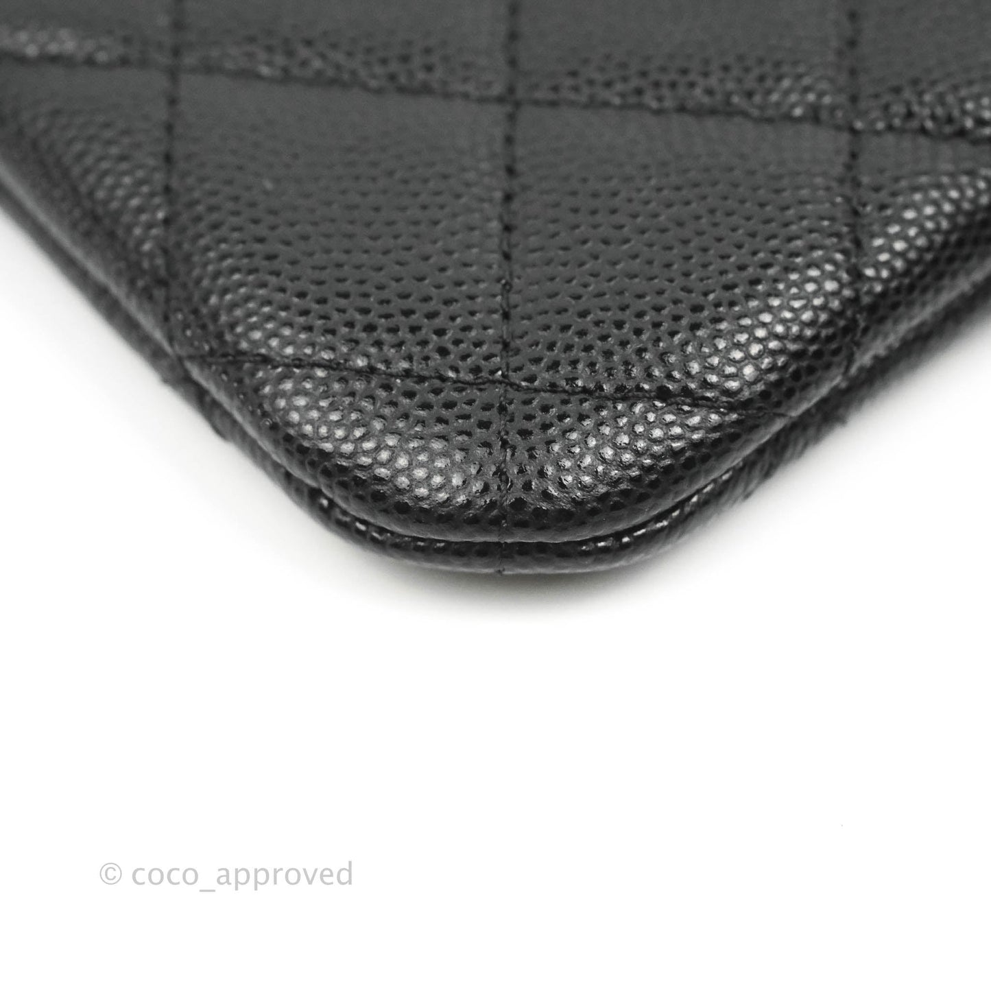 Chanel Quilted Mini O Case Black Caviar Silver Hardware