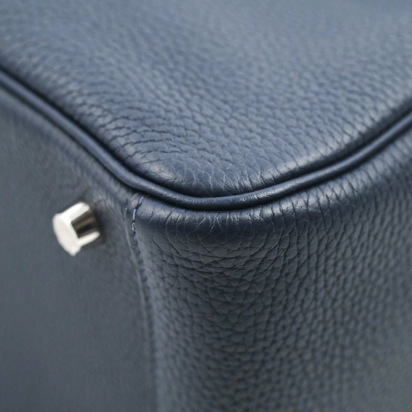 Hermès Lindy 26 Bleu Nuit Clemence Silver Hardware
