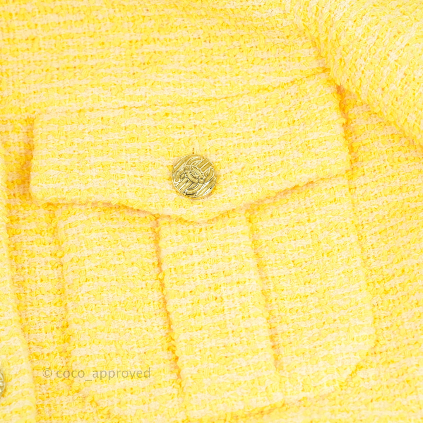 Chanel Yellow Tweed Jacket 21S
