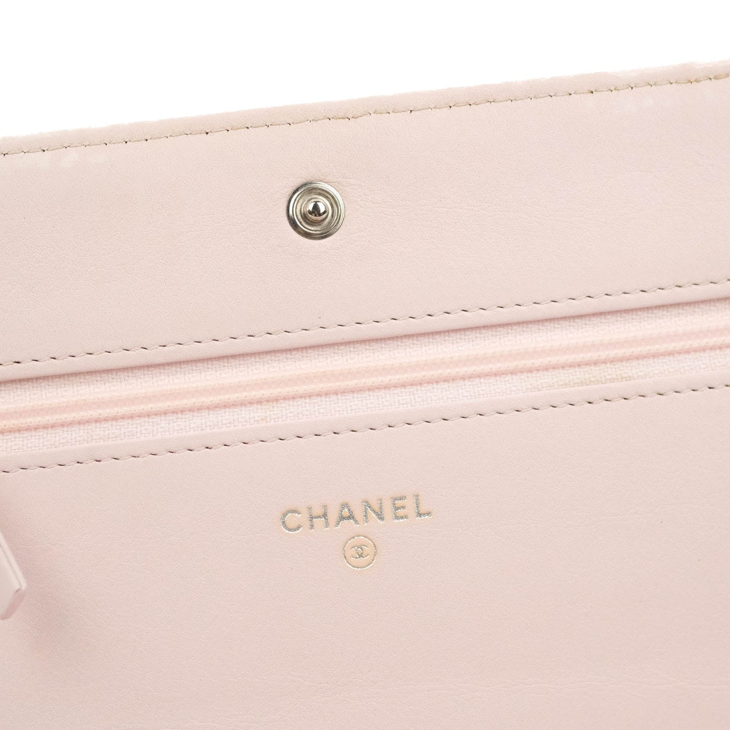 Chanel Deauville Wallet On Chain WOC Pink Canvas Silver Hardware