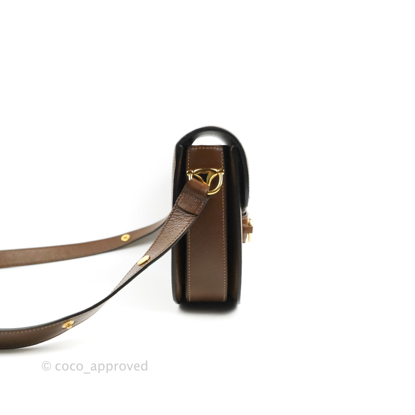 Gucci Horsebit 1955 GG Supreme Canvas Brown Shoulder Bag Gold Hardware