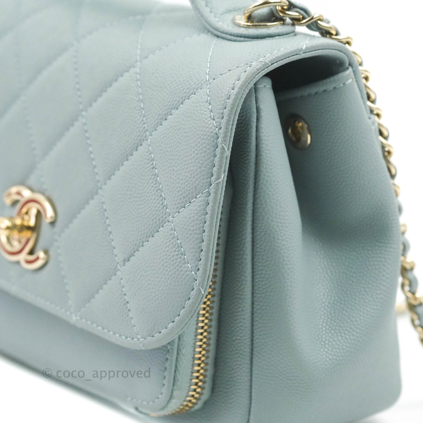 Chanel Quilted Small Business Affinity Flap Blue Caviar Gold Hardware