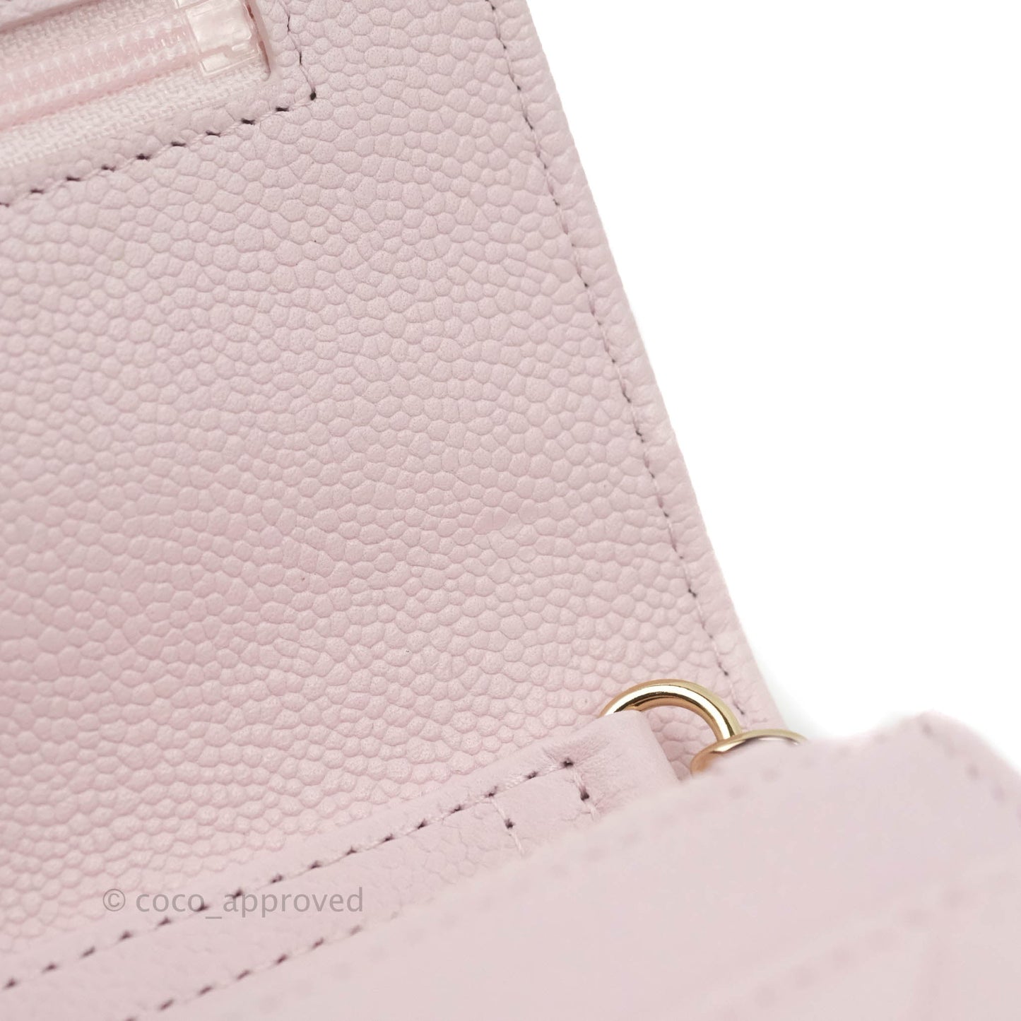Chanel Quilted CC Chain Wallet on Chain WOC Light Pink Caviar Gold Hardware 22P