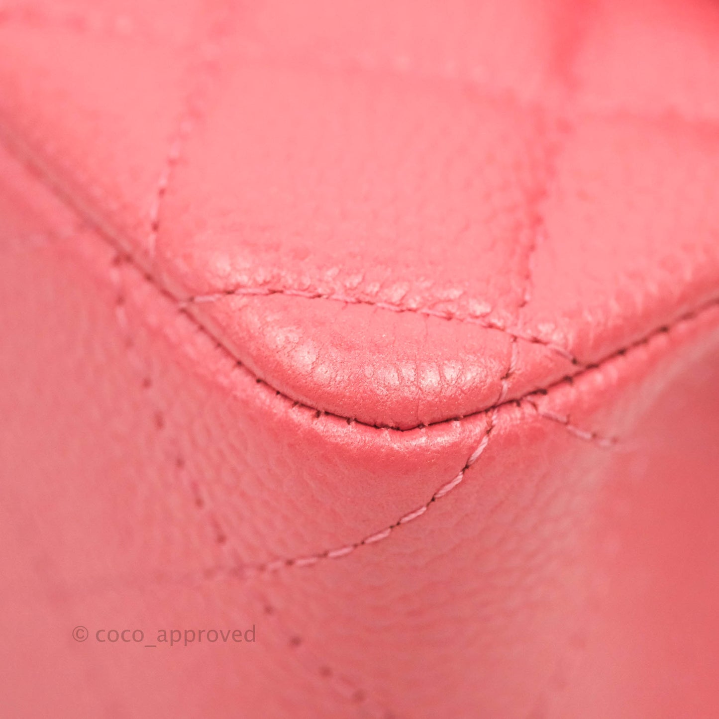 Chanel Quilted Mini Rectangular Flap Pearly Pink Caviar Gold Hardware 18S