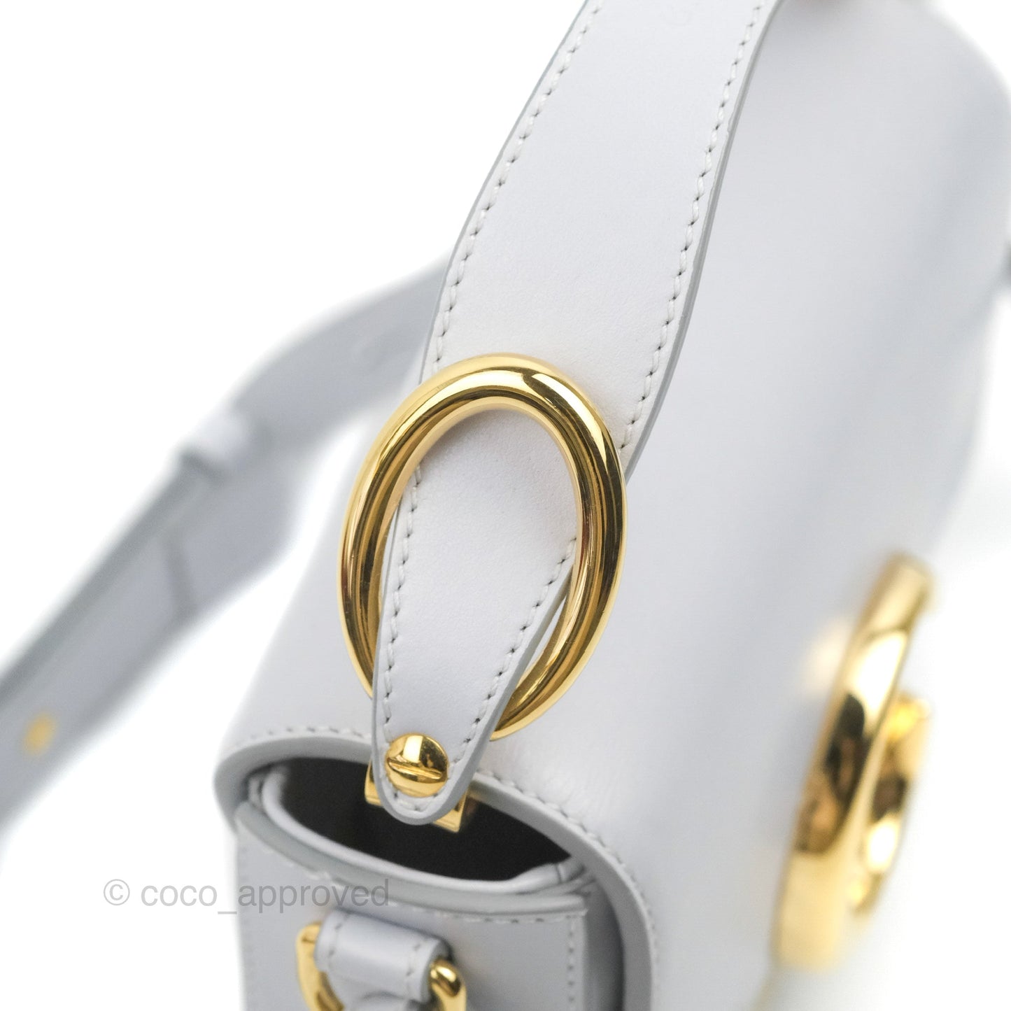 Chloé Mini C Bag Light Cloud Shiny/Suede Calfskin