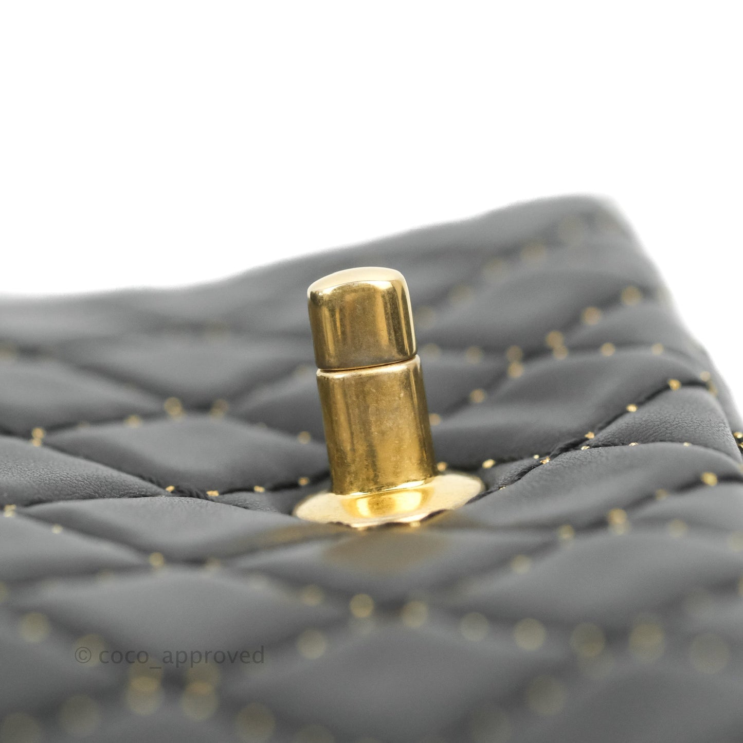 Chanel Quilted Stitched Flap Bag Lambskin Black Aged Gold Hardware 15A