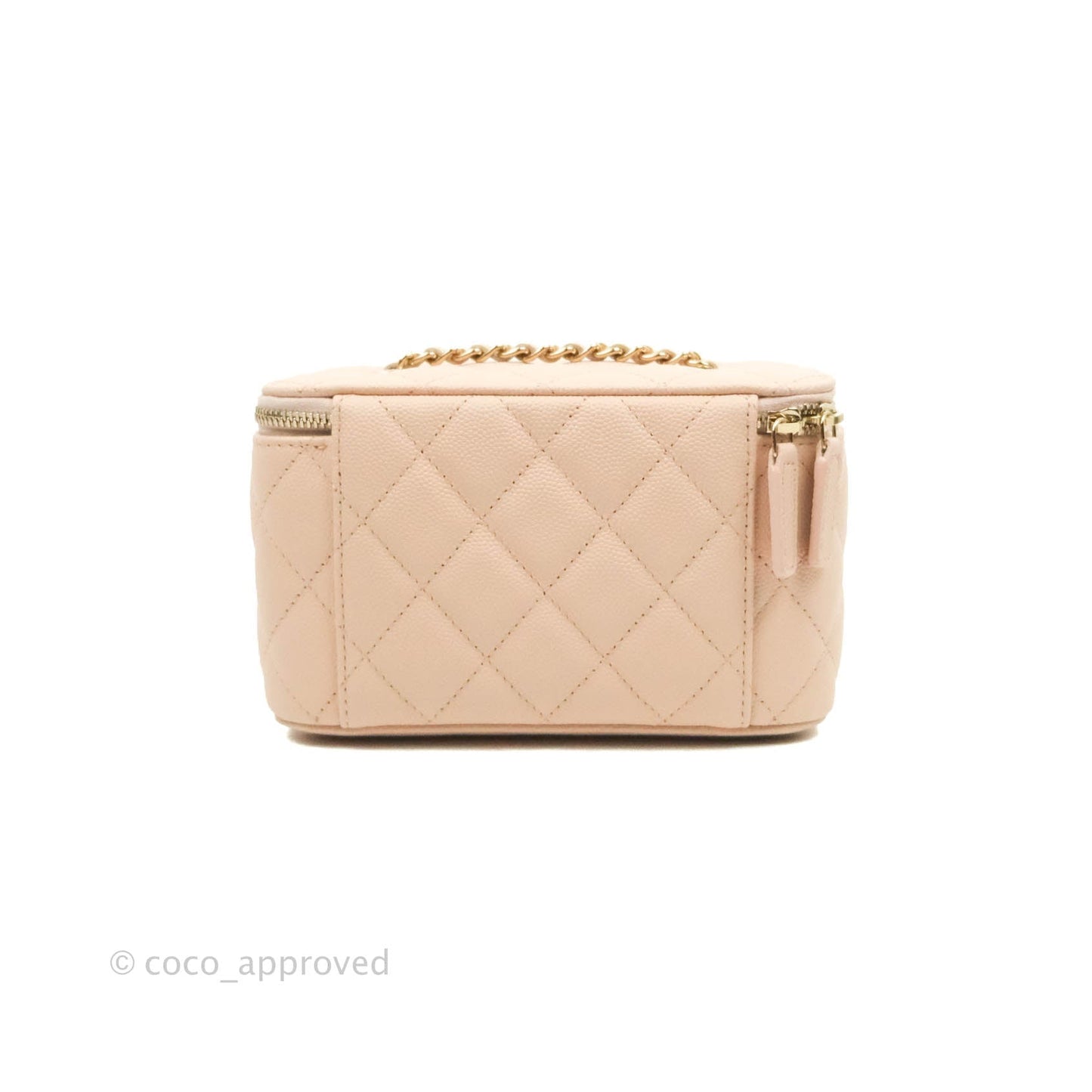 Chanel Vanity with Classic Chain Light Beige Caviar Gold Hardware 22C