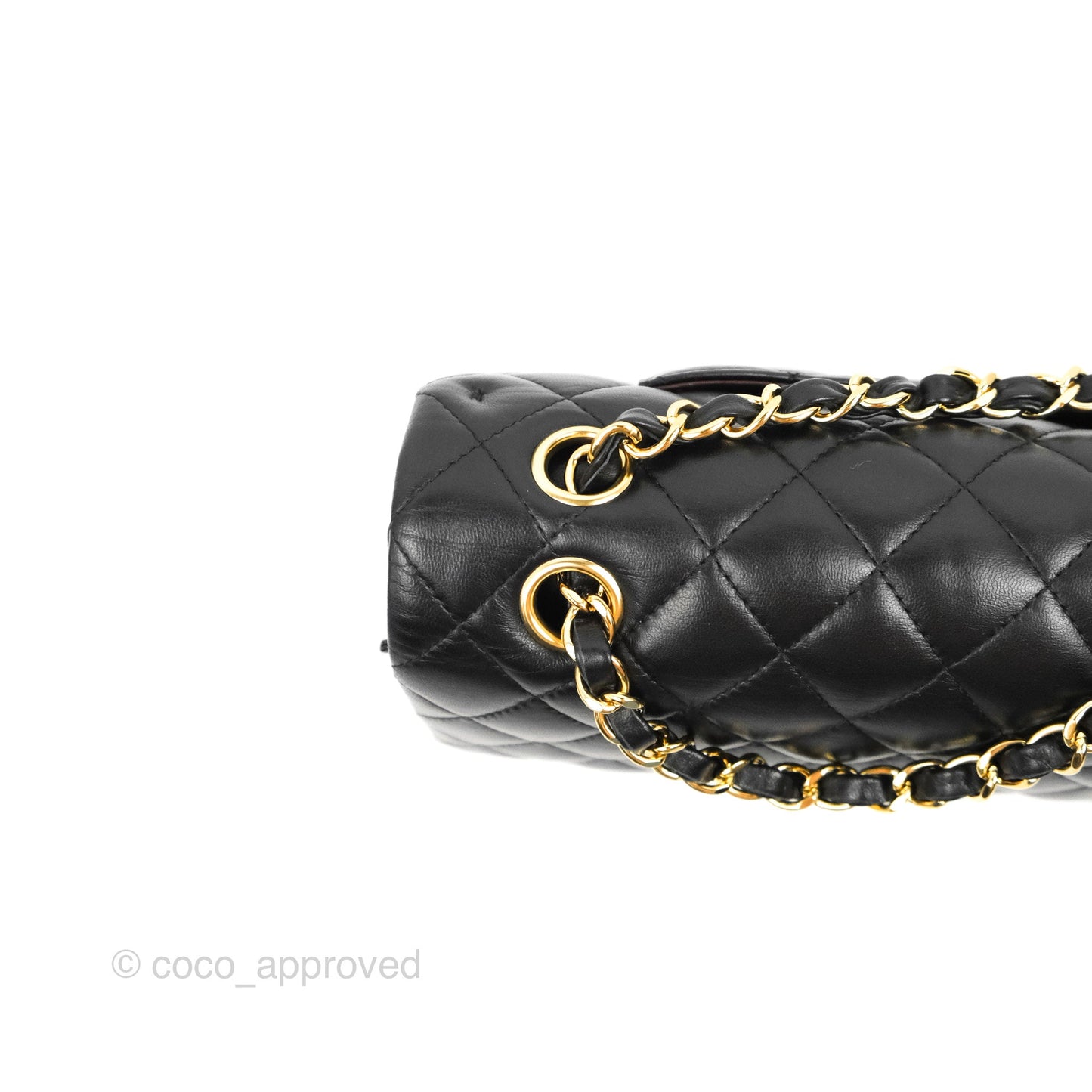 Chanel Classic M/L Medium Flap Quilted Black Lambskin Gold Hardware