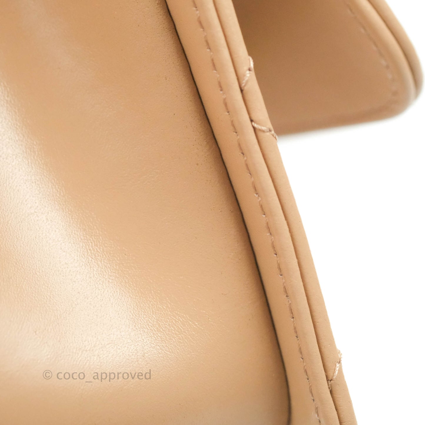 Chanel Quilted Perfect Fit Adjustable Beige Calfskin Gold Hardware 21A