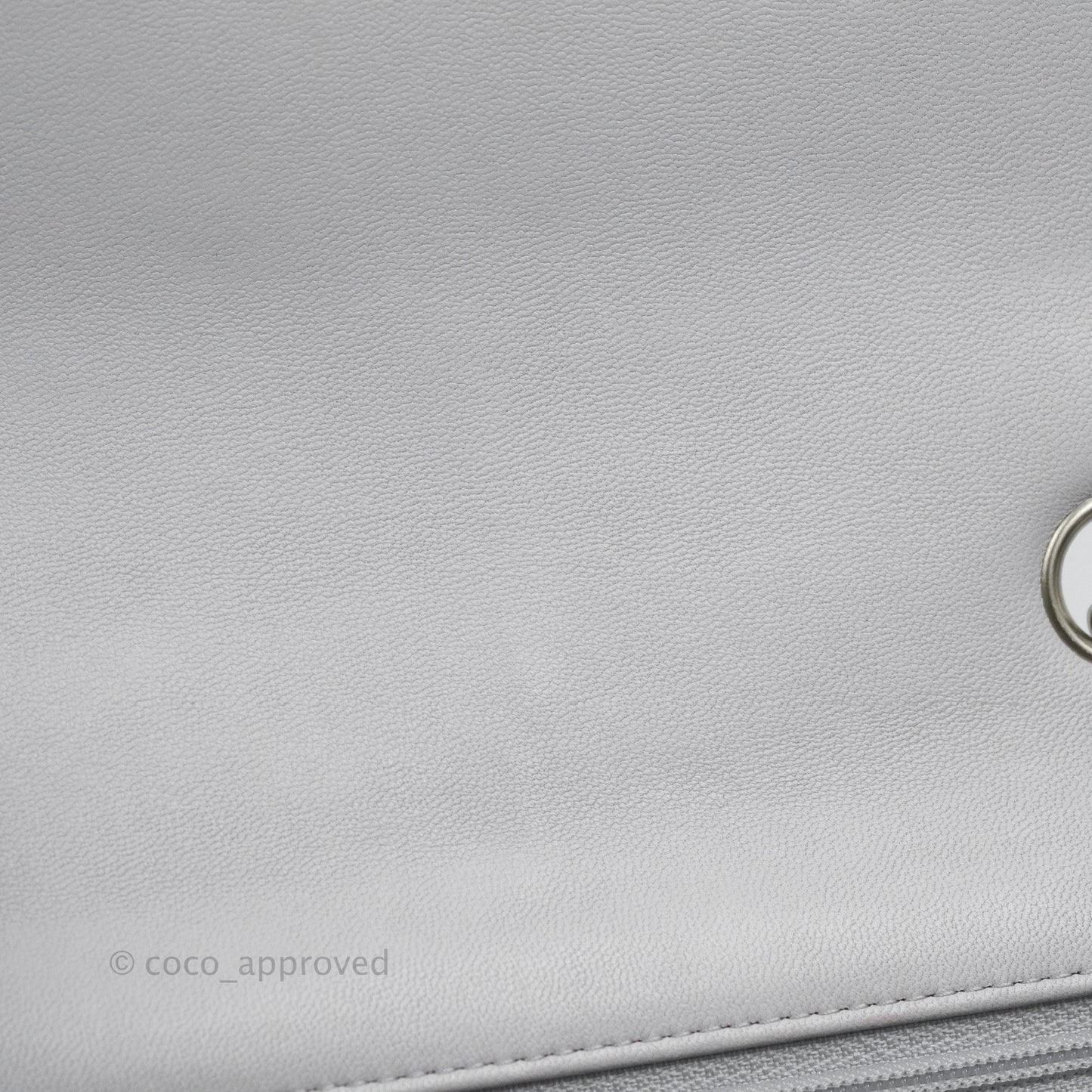 Chanel Quilted Mini Rectangular Flap Light Grey Lambskin Silver Hardware