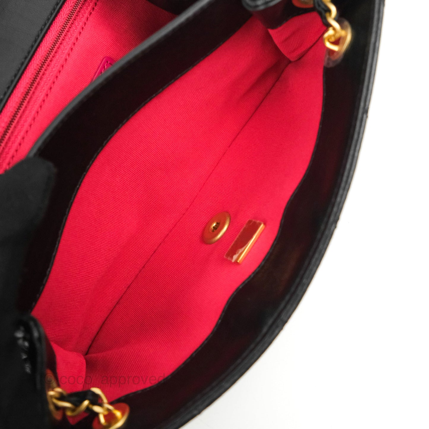 Chanel Flap Bag Black Lambskin Aged Gold Hardware